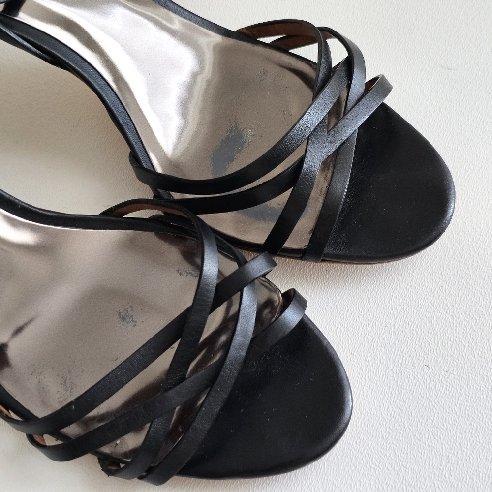 Coach Kamea Black Genuine Leather Strappy Heels Sandals Women’s Size 9B - Picture 9 of 16